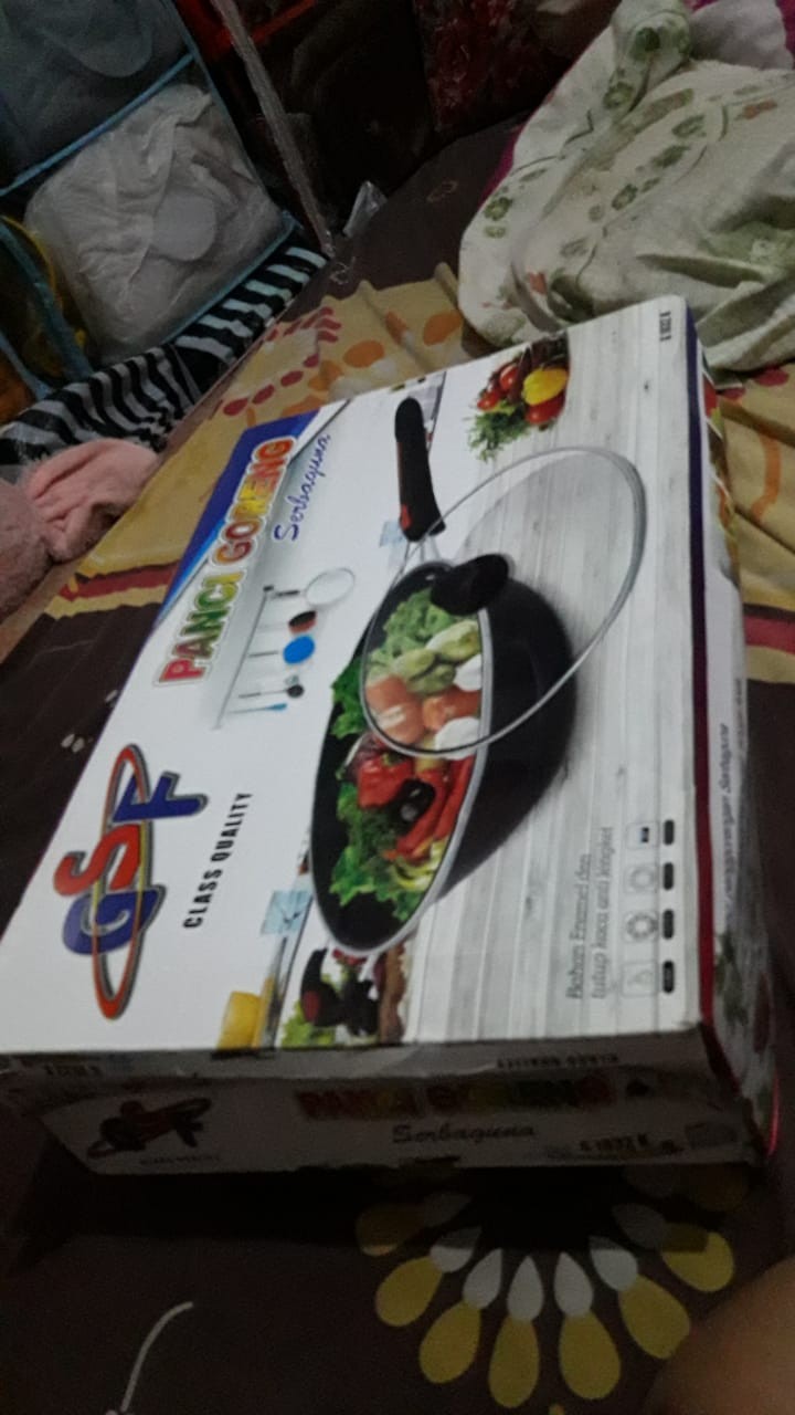 Panci Wajan Goreng Penggorengan Serbaguna Teflon Tutup Kaca Gsf 1032k / 1032 K Ukuran 32cm Dan 1132