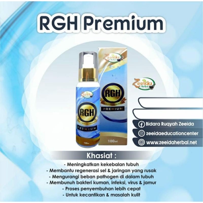 RGH Premium ( Real Growth Hormon) zeeida 100ml air ion perak anti virus, bakteri, batuk, pilek.