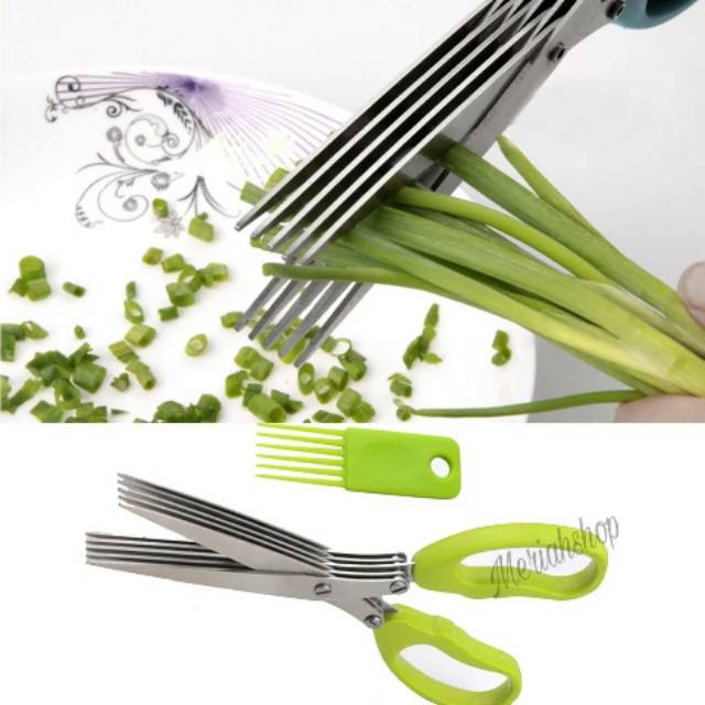 

Gunting 5 Lapis Layers / Gunting Daun Bawang Sayuran /Daun Sop/ Gunting Kertas
