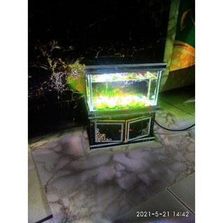 COD AQUARIUM  MINI  CUPANG LAMPU  LED USB  PASIR BATU DAN 