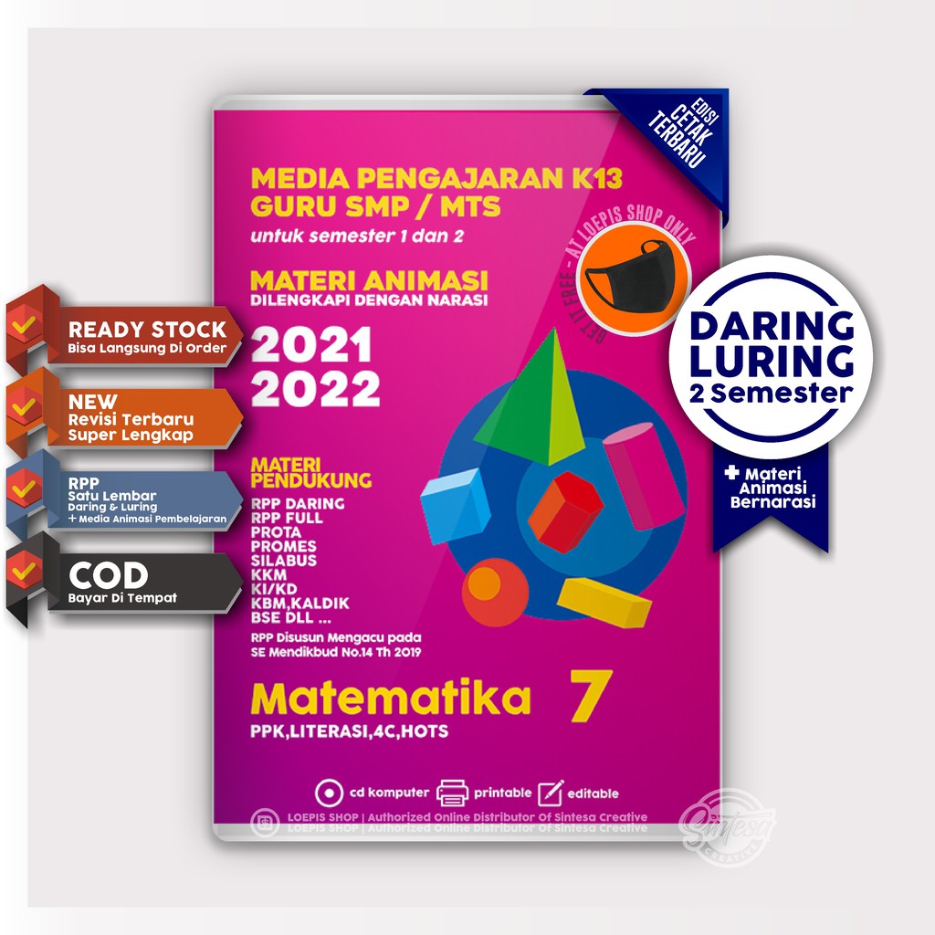 CD RPP 1 LEMBAR MATEMATIKA SMP/MTs KELAS 7 DARING DAN