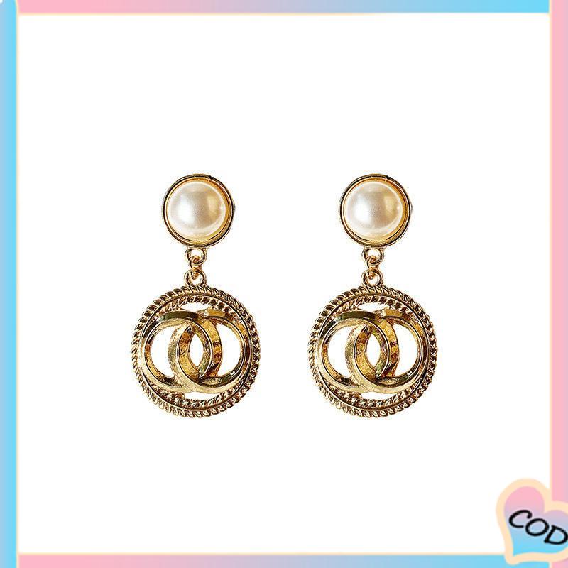 COD❤️ Anting-Anting Fashion Gaya Istana Anting-Anting Mutiara Anting-Anting Wanita Anting-Anting Kepribadian-A.one