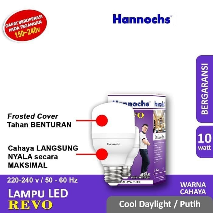 HANNOCHS Lampu LED REVO 10 Watt - Cahaya Putih - Garansi 1 Tahun