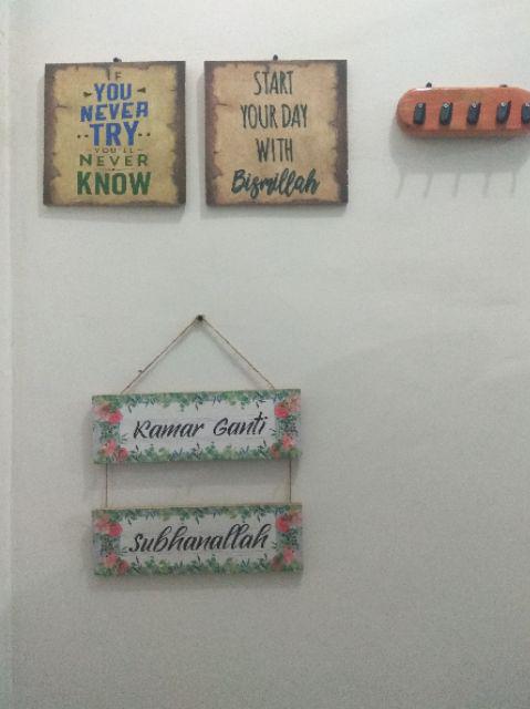 Walldecor Home Family Quotes Kata Motivasi 20x20cm Pajangan Hiasan Dinding Shabby Chic