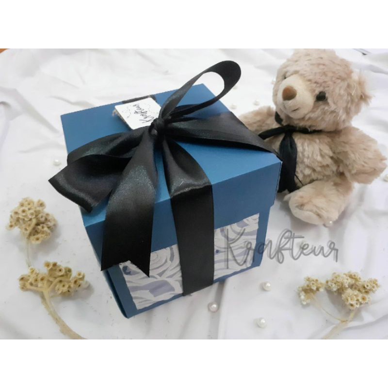 [Gift Box] Skrapbox - Exploding Snack Box | navy/putih