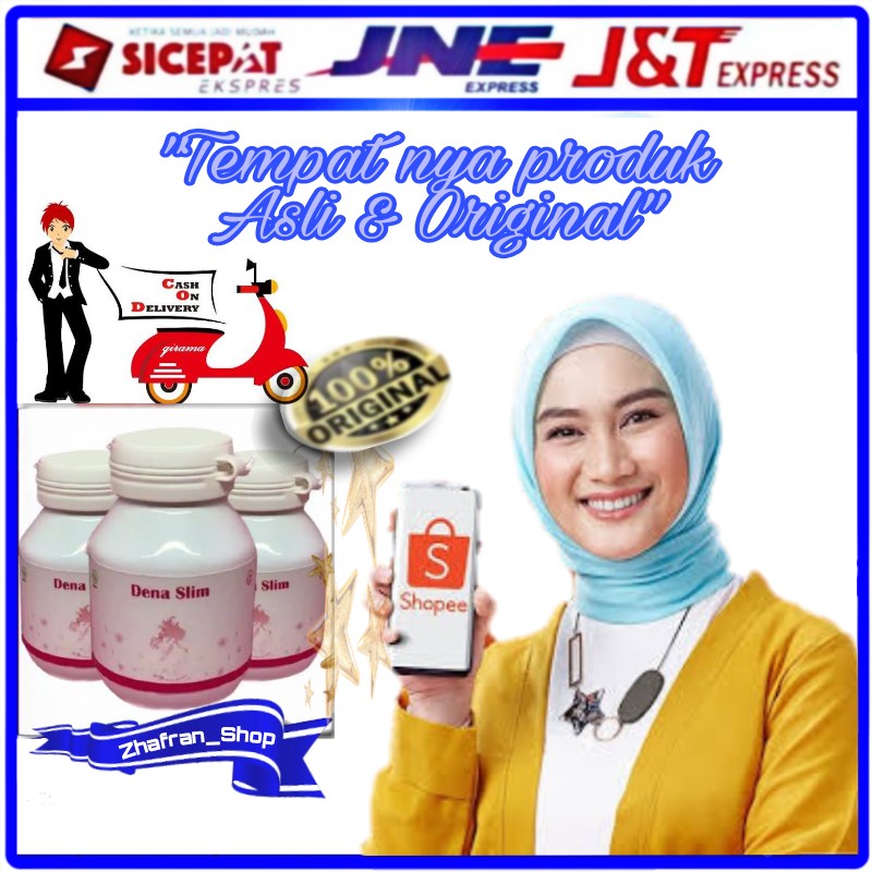 DENA SLIM asli original obat diet herbal pelangsing badan (isi 50 kapsul)