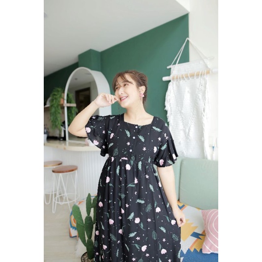 Mesya Dress/Daster Busui Semata kaki/Daster busui premium