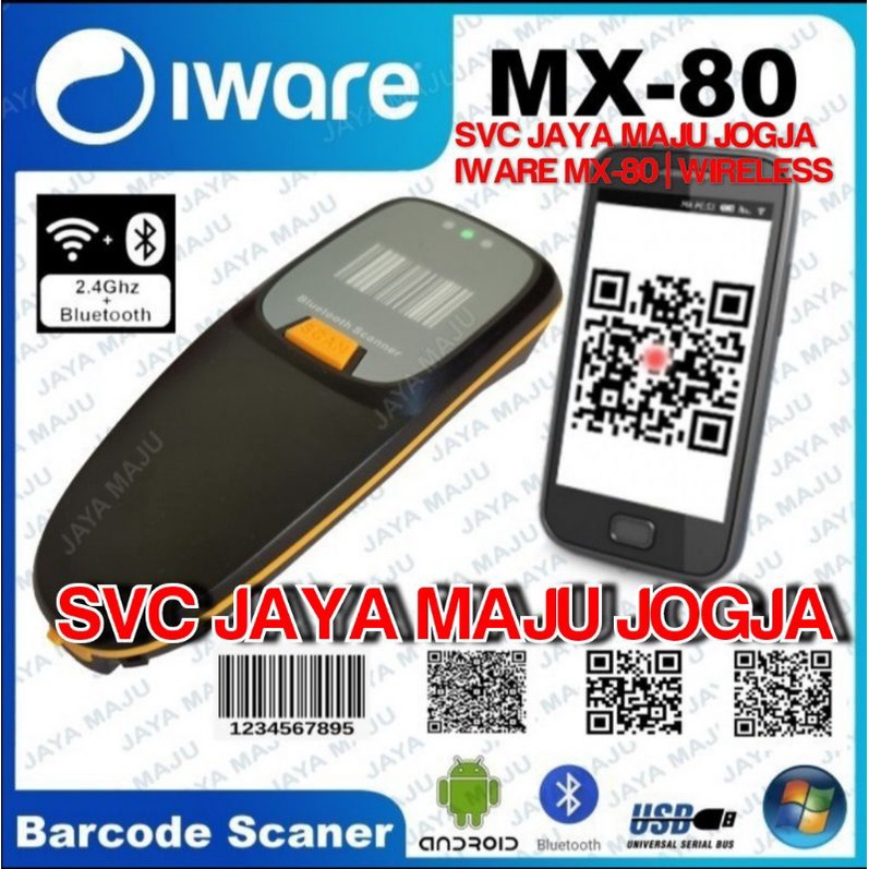 IWARE  MX 80 - WIRELESS - 1D 2D  ||  BARCODE SCANNER - HANDHELD - BLUETOOTH  USB - CMOS IMAGER  ||  