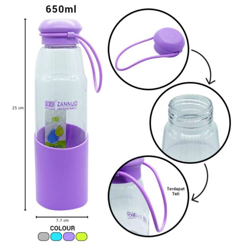 H083 Botol Minum Zannuo Tali 650ml Tumbler Plastik Polos Souvenir H083