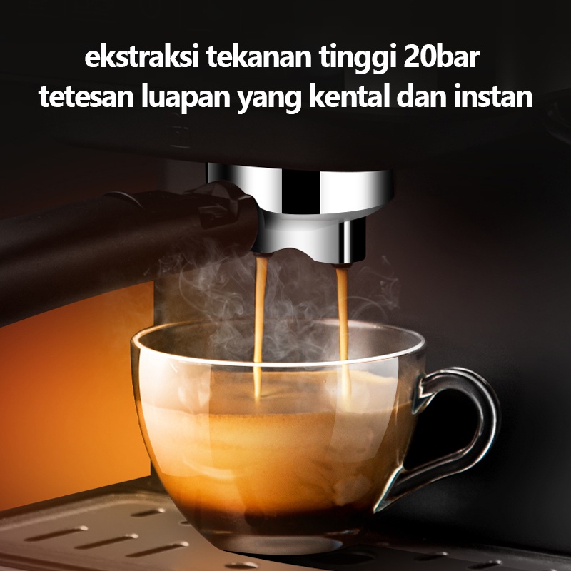 Mesin Kopi/mesin kopi multifungsi profesional/ mesin gelempung uap/2in1 seba guna/ handtouch kristal hitam/Coffee Maker Mesin Kopi Espresso Original