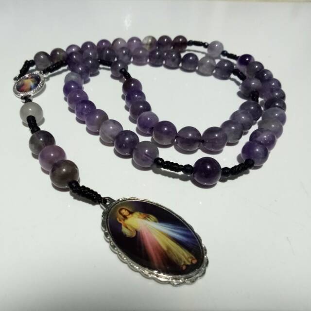 Rosario koronka batu akik kecubung