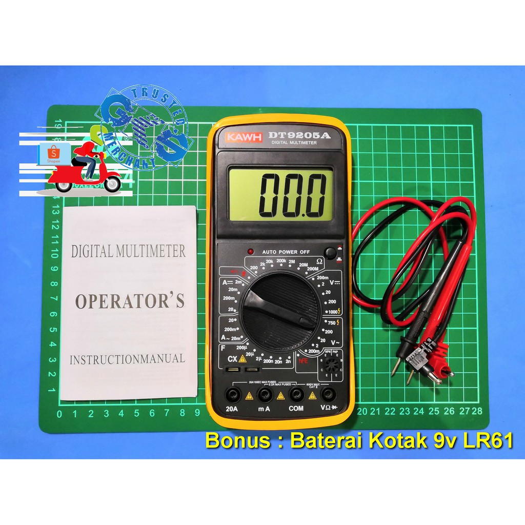 Jual DT9205A Digital Multi Meter Tester Multimeter Layar Jumbo AVOmeter