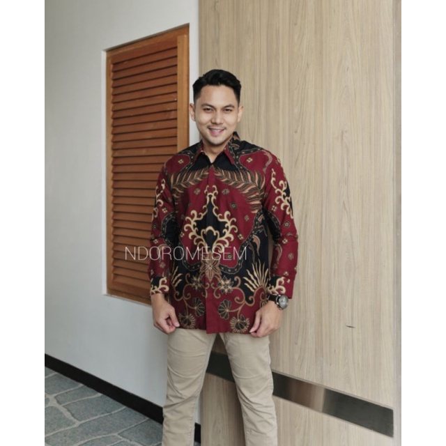 Batik krisnamukti merah katun halus full furing