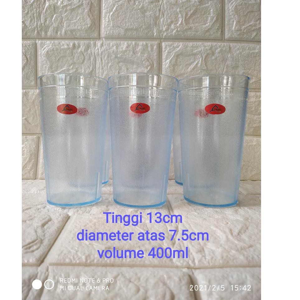 izj03 Gelas Plastik Bening 1 Lusin / Gelas Es / Gelas Cafe #