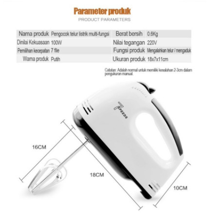 SCARLETT HAND MIXER Mixer Tangan Elektrik 7 GEAR MIXER DALGONA