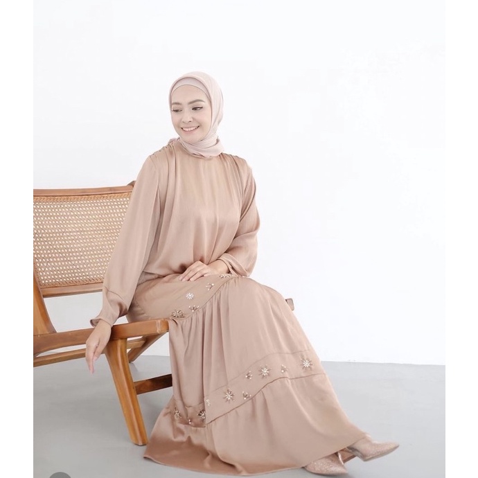 CAMELIA DRESS NUDE - MAJESTE