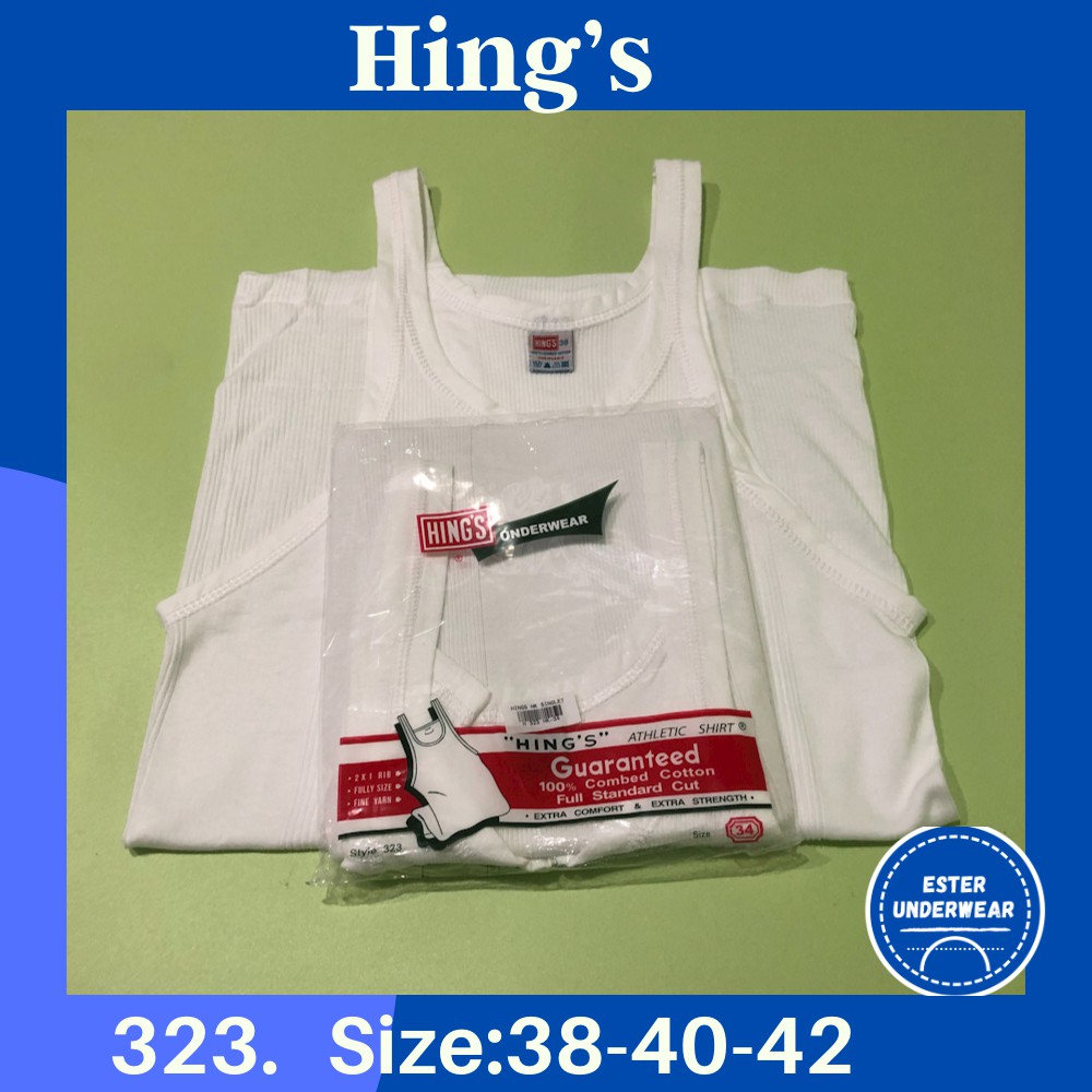 Kaos Singlet HINGS HIJAU H 323BS HK Katun Model Salur Isi-1Pcs