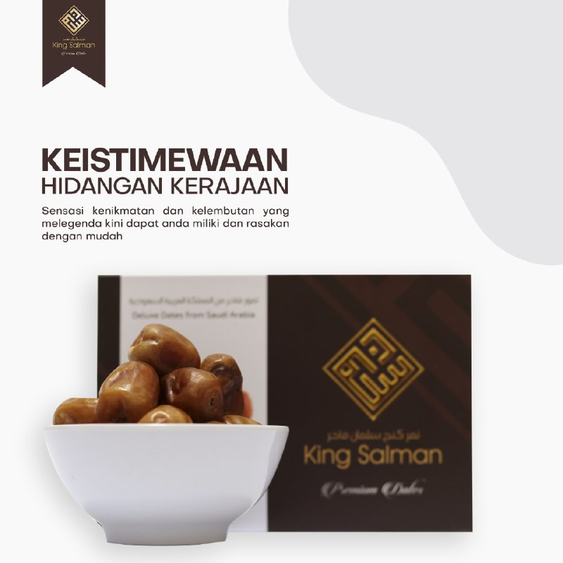 

Kurma Sukari Premium Original Arab Saudi Grade A - Kurma Sukkari - King Salman - 415g