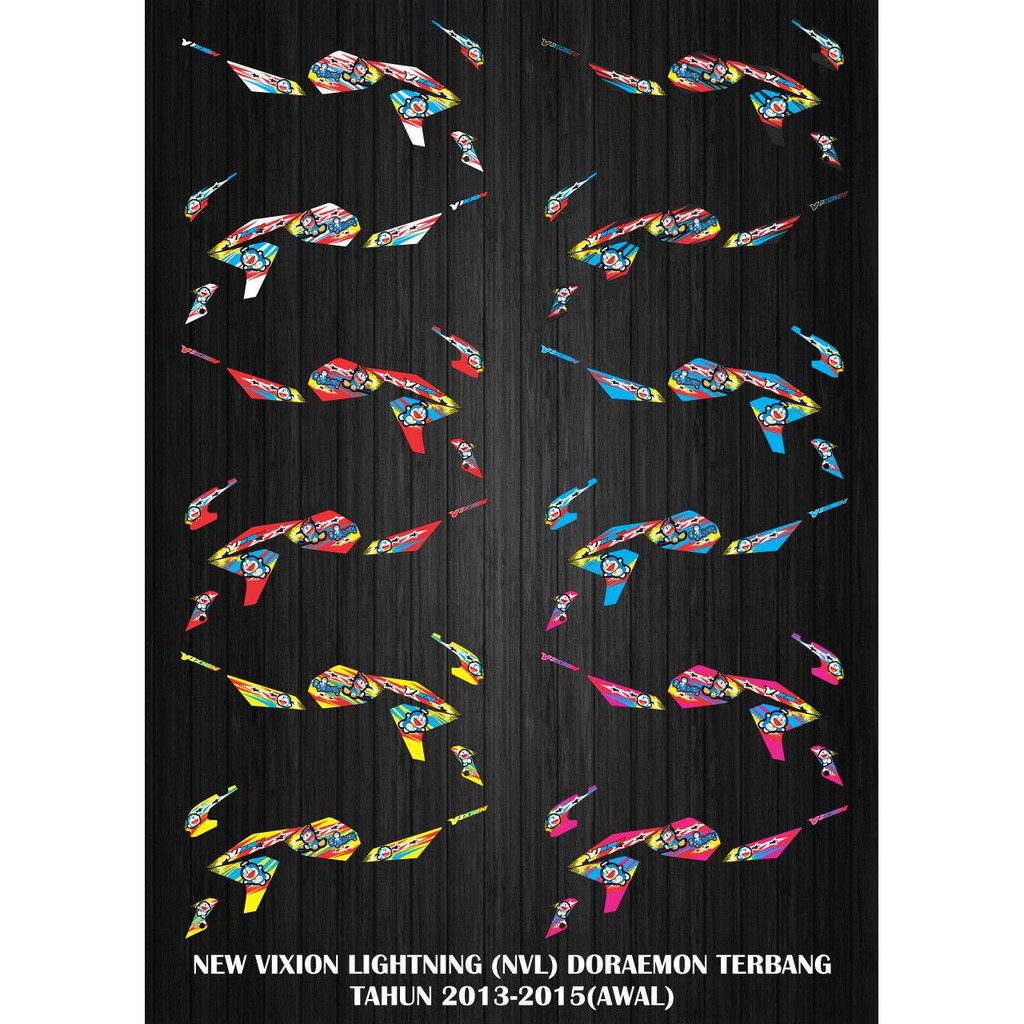 STRIPING STIKER LIST VARIASI VIXION NEW NVL 2013 2014 DORAEMON TERBANG
