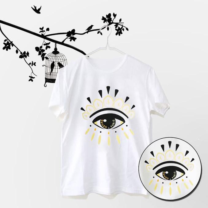 promo tumblr tee / t-shirt / kaos wanita lengan pendek kenzo eyes putih terbaru