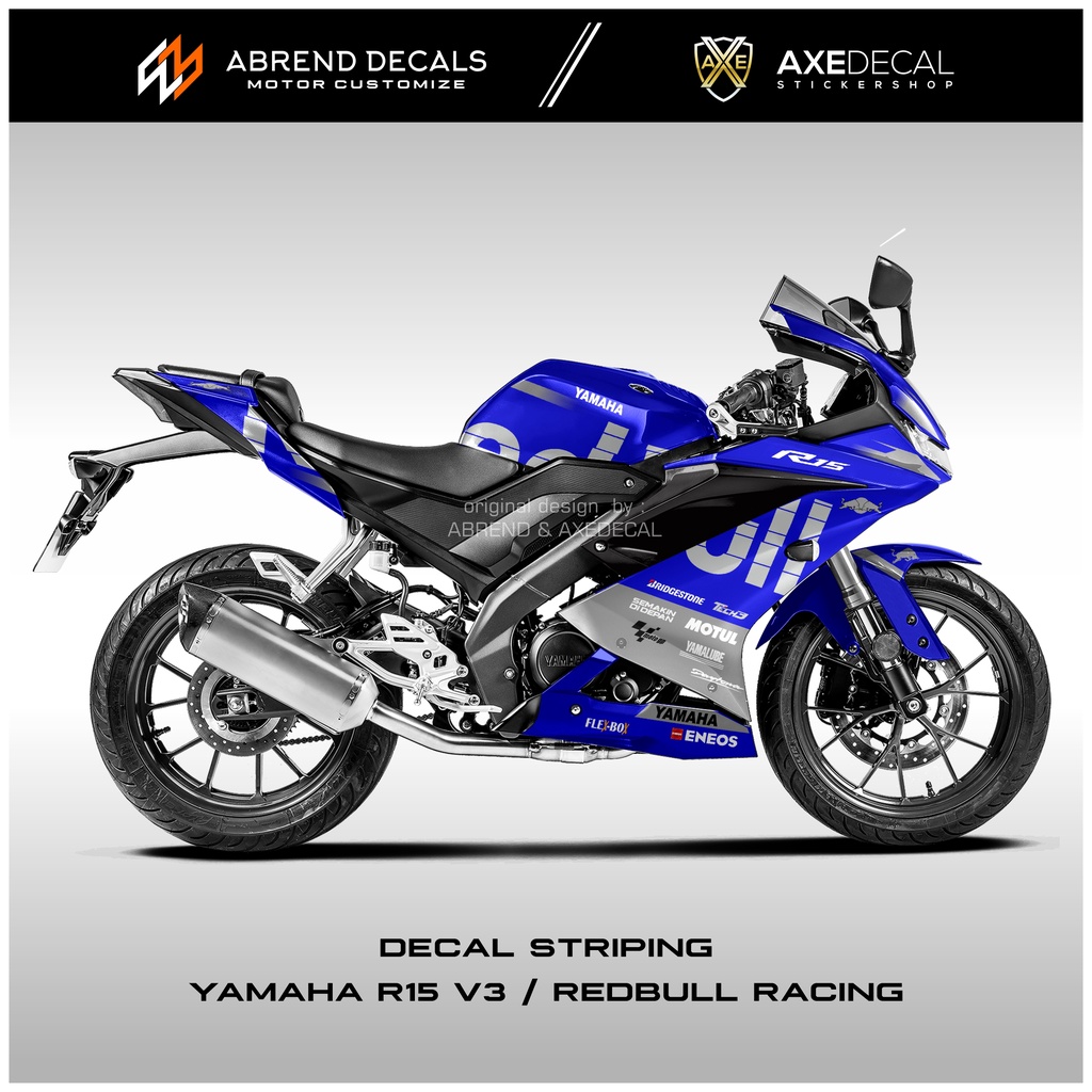 STRIPING YAMAHA R15 V3 REDBULL / STIKER MOTOR R15 V3 / STOCK DECAL