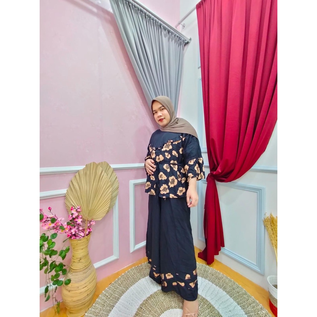 ONE SET JUMBO PALAZO/ SETELAN BUSUI WANITA JUMBO/ SET RAYON PREMIUM JUMBO