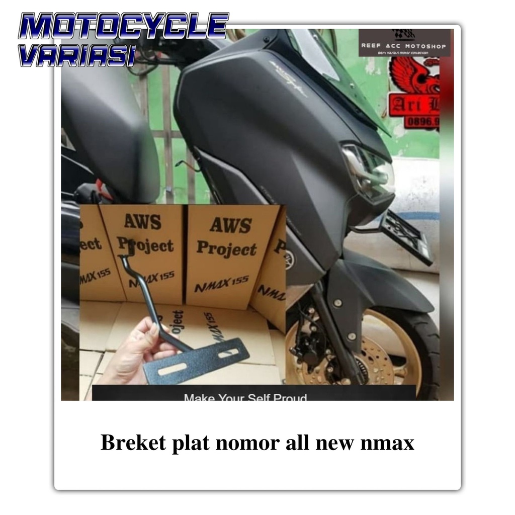 Breket plat nomor all new nmax 2020 2021 AWS project