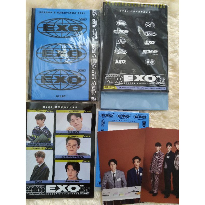 EXO SEASON GREETINGS SG 2021 DESK CALENDAR DIARY BAEKHYUN CHANYEOL SEHUN CHEN KAI