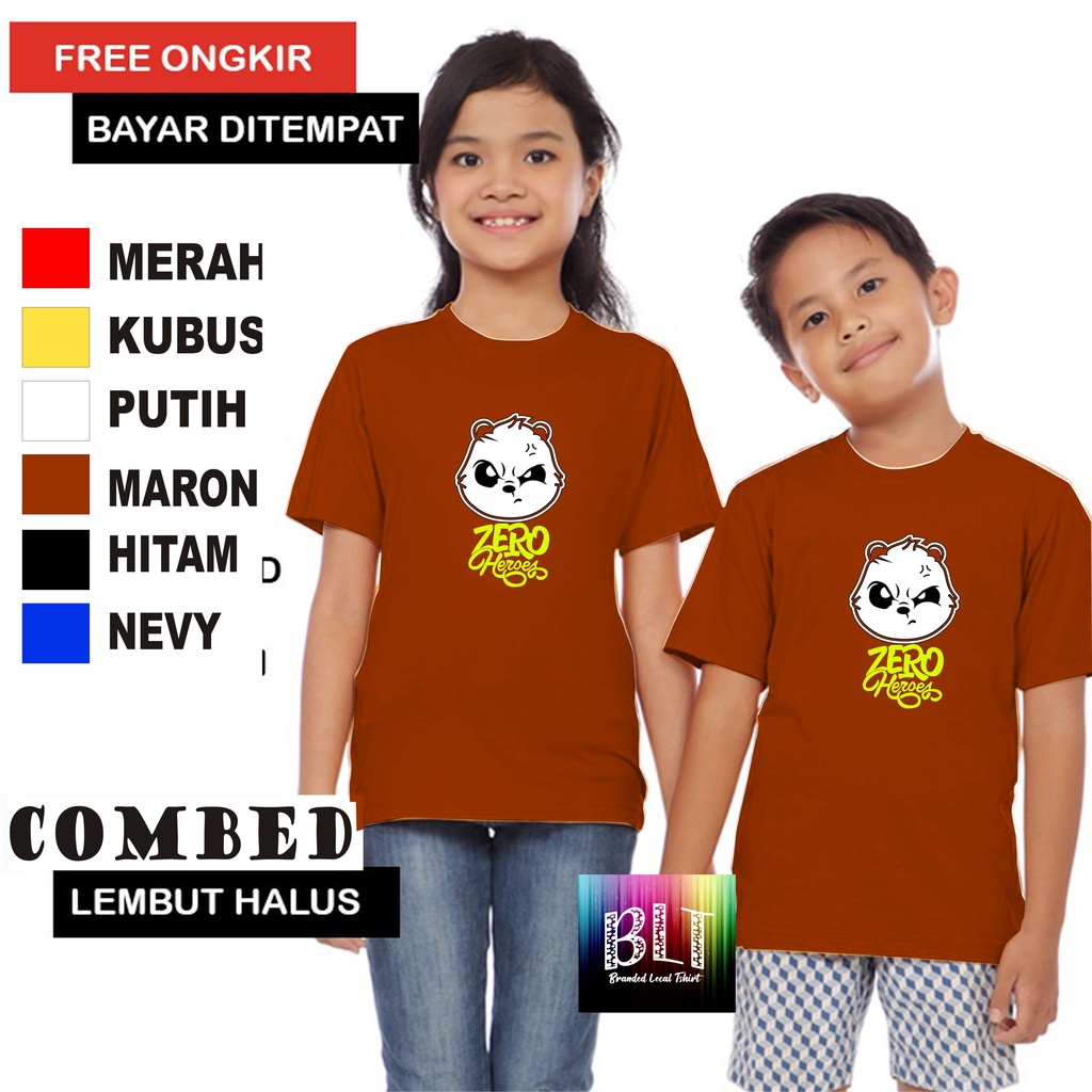 Promo Kaos  ZERO HEROES 2 WARNA HENG Anak Anak  Lengan Pendek Combed 30S Atasan Anak2 cowok cewek Kaos Murah kaos anak kartun kaos anak anime kaos anak murah kaos anak hits kaos viral