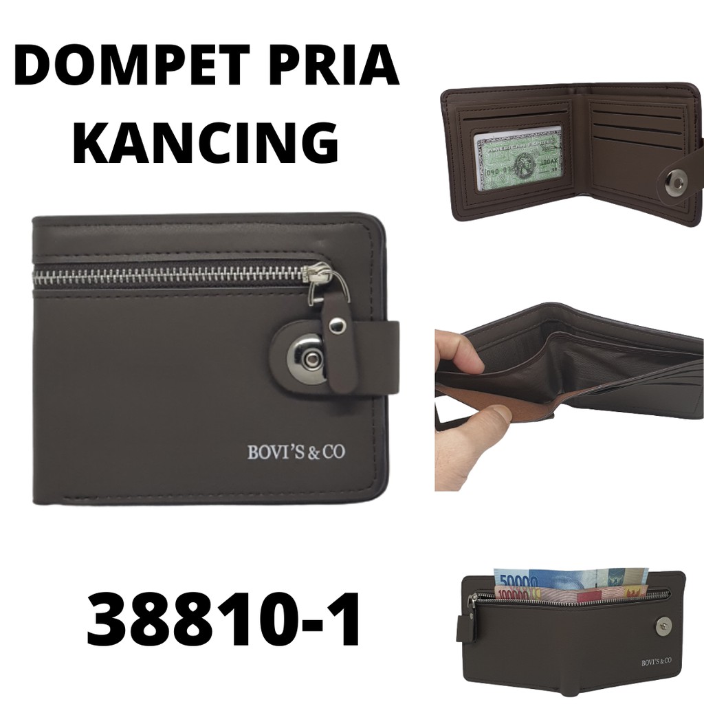 Dompet Pria Kancing Dua dan Kancing + Seleting |Dompet Pria Kancing Murah Import Keren Terbaru |