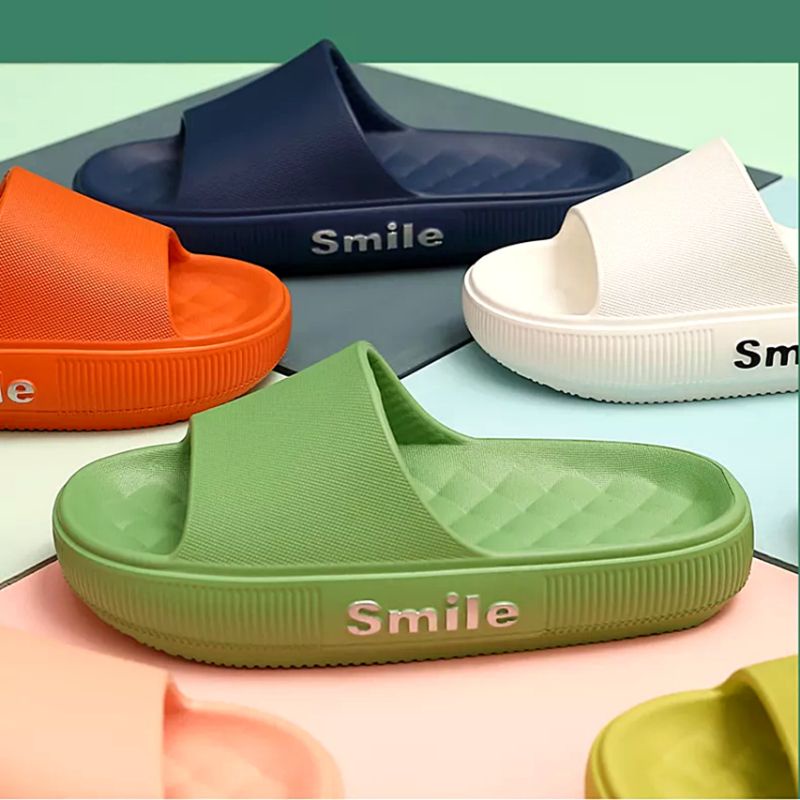 Sandal Karet Wanita Pria Font Smile Import / Sandal Pria Wanita Eva Antislip