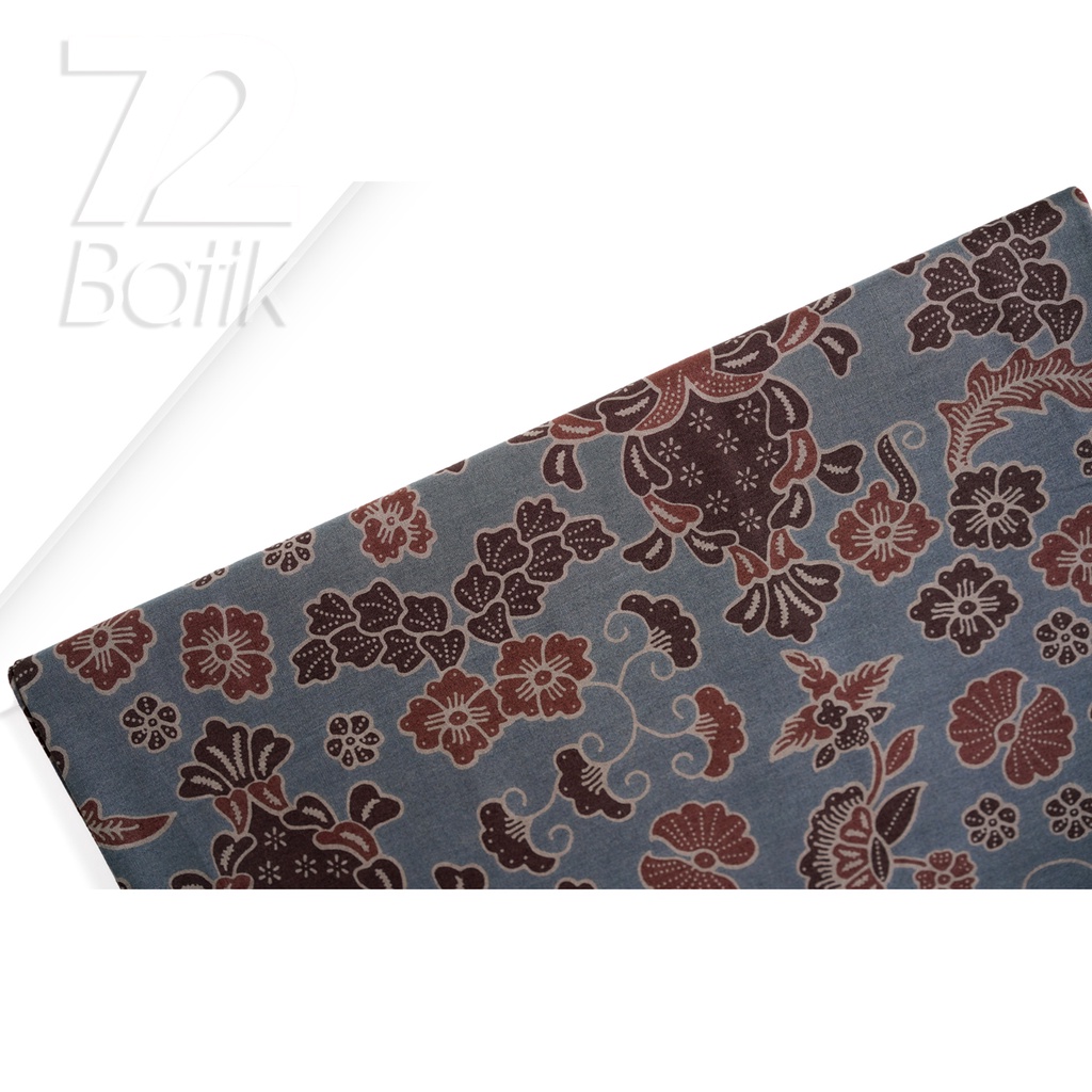 KAIN BATIK PREMIUM Bahan Katun Motif Kembang Kincir Warna Abu Grey Gray 722447 Cap 72 Jarik Jarit Samping Kebat Panjang Batik Katun Modern Premium Bahan Seragam Batik Pernikahan Kantor Keluarga Murah Kamen Jadi Batik Bali Lembaran