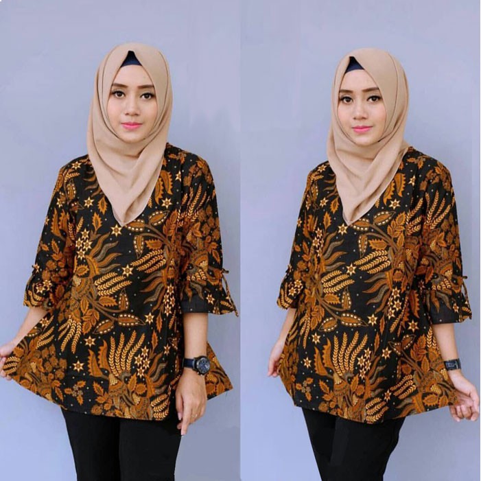 Blouse Atasan Batik Motif Manggar