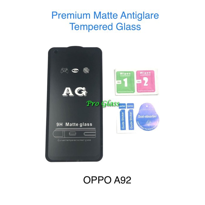 OPPO A92 FULL COVER ANTI GLARE / DOFF Premium Tempered Glass