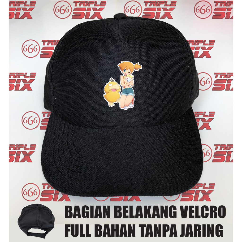 Topi Baseball Velcro Anime Pokemon Misty Togepi Psyduck