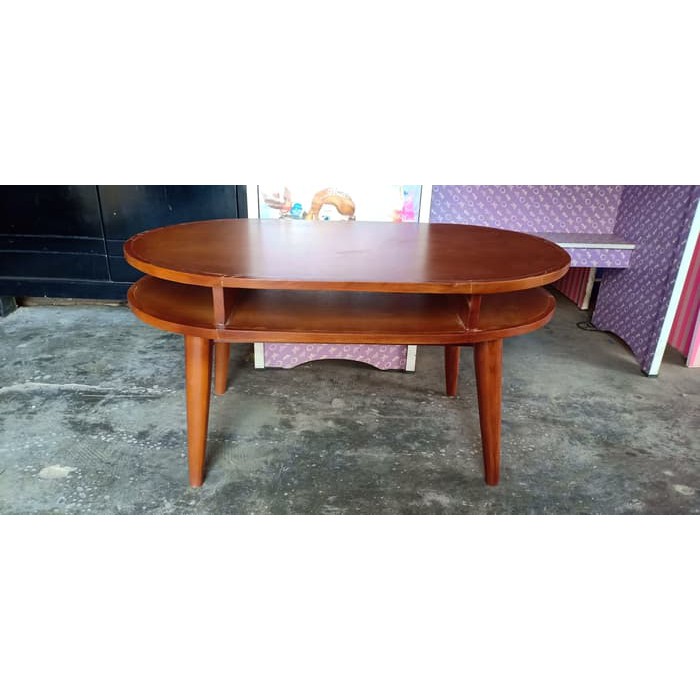 Meja Tamu Oval Minimalis