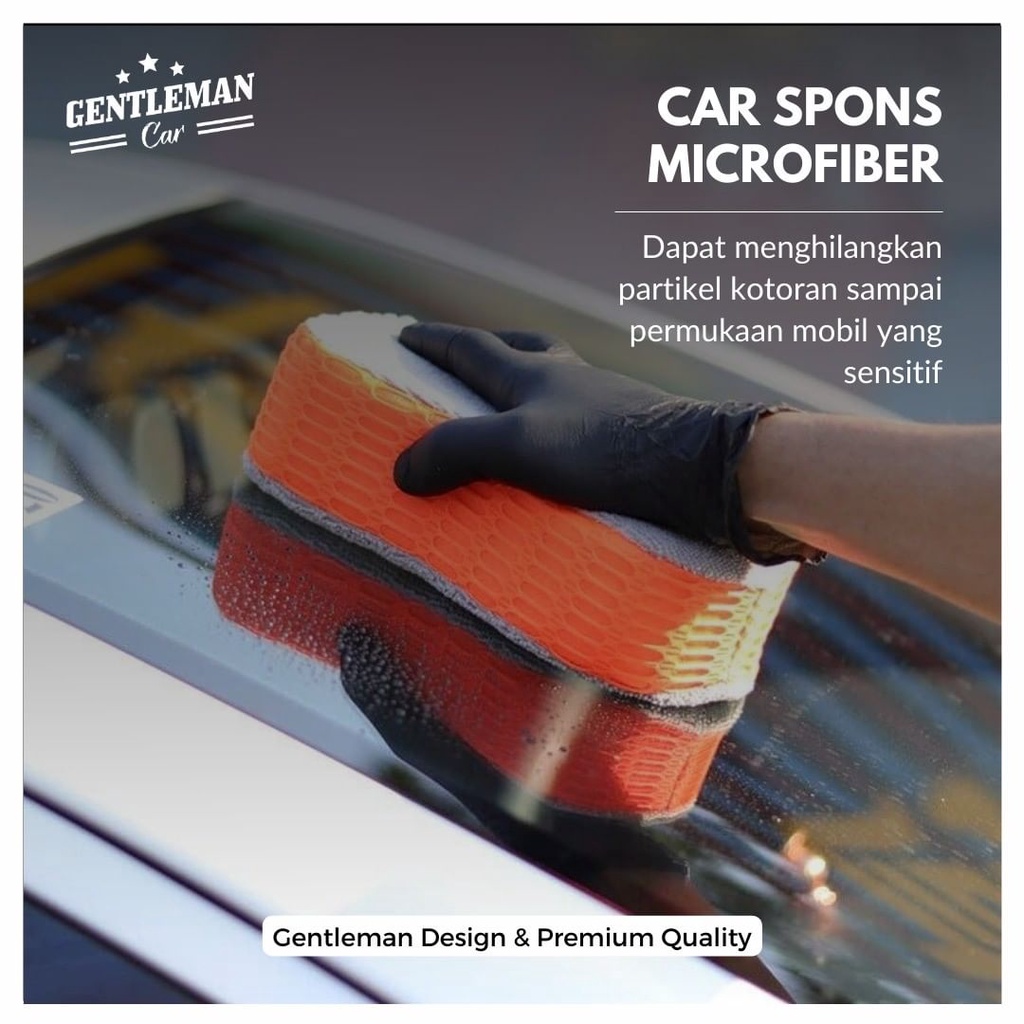 2 in 1 Premium Sponge Microfiber Busa Cuci Mobil | Car Spons Spon