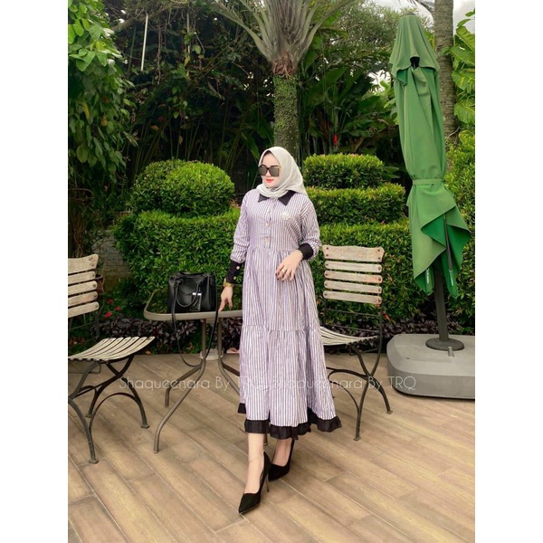 midi dress salur katun premium by TRQ