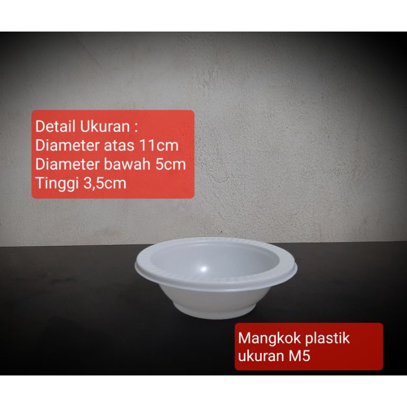 MANGKOK plastik 50pcs M5 uk kecil / MANGKOK plastik 5 sekali pakai
