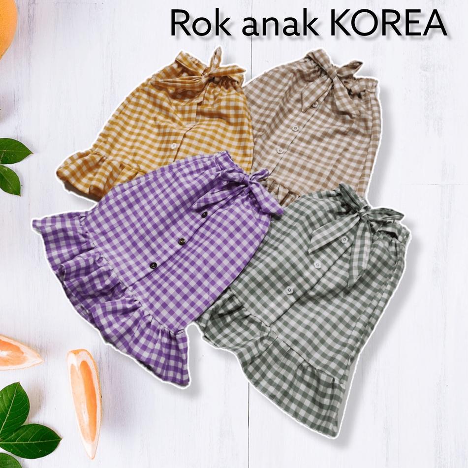 WGD.327097 • Rok Anak Perempuan Kotak - Kotak Gaya KoreaS ROK ASHELLA