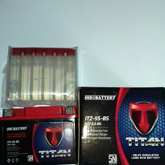 Aki motor gtz5s merk titan by INDOPART FOR yamaha mio m3.x ride.soul gt.xeon