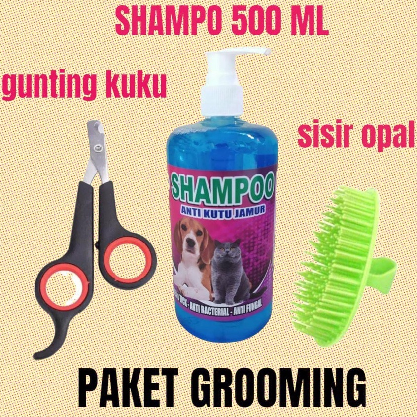 PAKET GROOMING HEWAN MANDI KUCING ANJING SISIR + SHAMPO + GUNTING KUKU