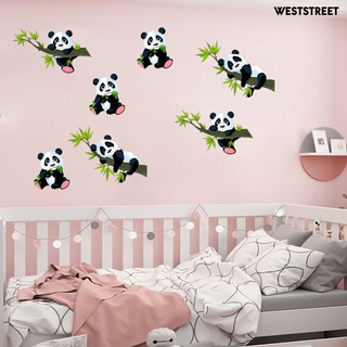 Stiker Dinding Bahan Mudah Dilepas Gambar Kartun Panda Untuk Dekorasi Kamar Anak
 #0