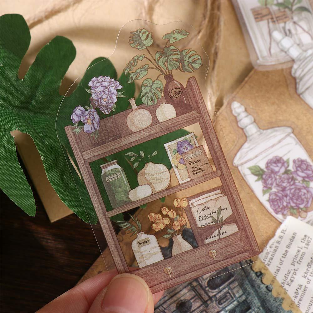 Lanfy Bahan Stiker Perlengkapan Kantor 40pcs Buku Pegangan Hias DIY Scrapbooking Dekorasi DIY Craft Retro Sticker
