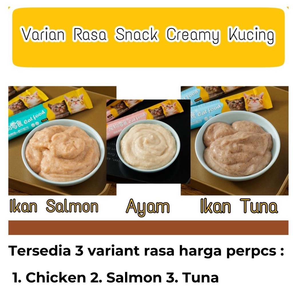 Snack Kucing / Vitamin Kucing High Vitamin Creamy Cat Treat Cat Snack Cat Stick Cat food Makanan Cemilan Kucing Snek Kucing Boo Goo FEFARM