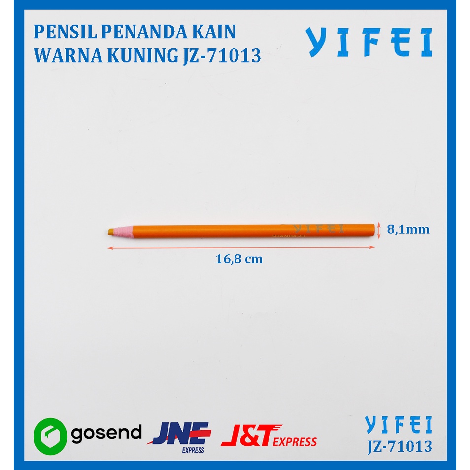 PENSIL PENANDA KAIN WARNA KUNING/ WATER ERASABLE PENCIL YIFEI-71013