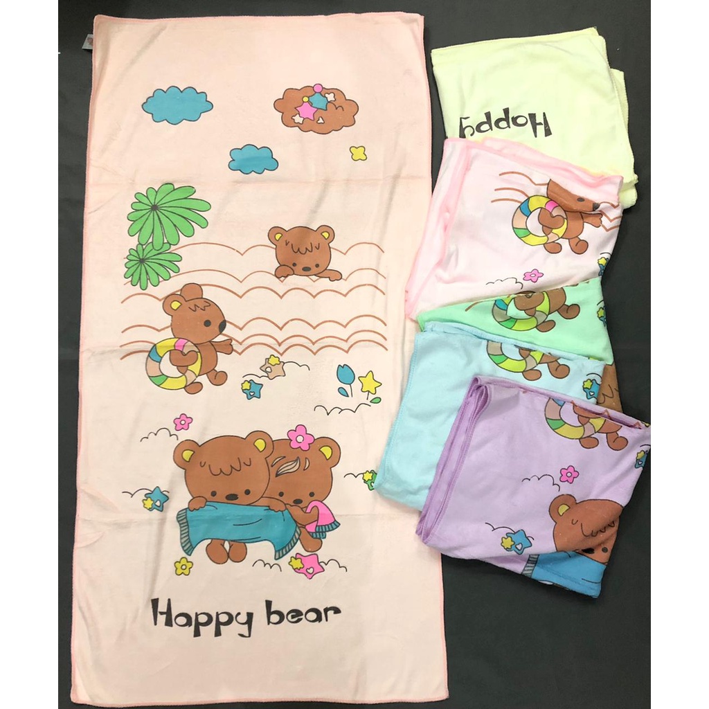 Handuk Bayi / Handuk Anak / Handuk Tanggung Anak / Handuk Anak motif Dino / Handuk Anak microfiber
