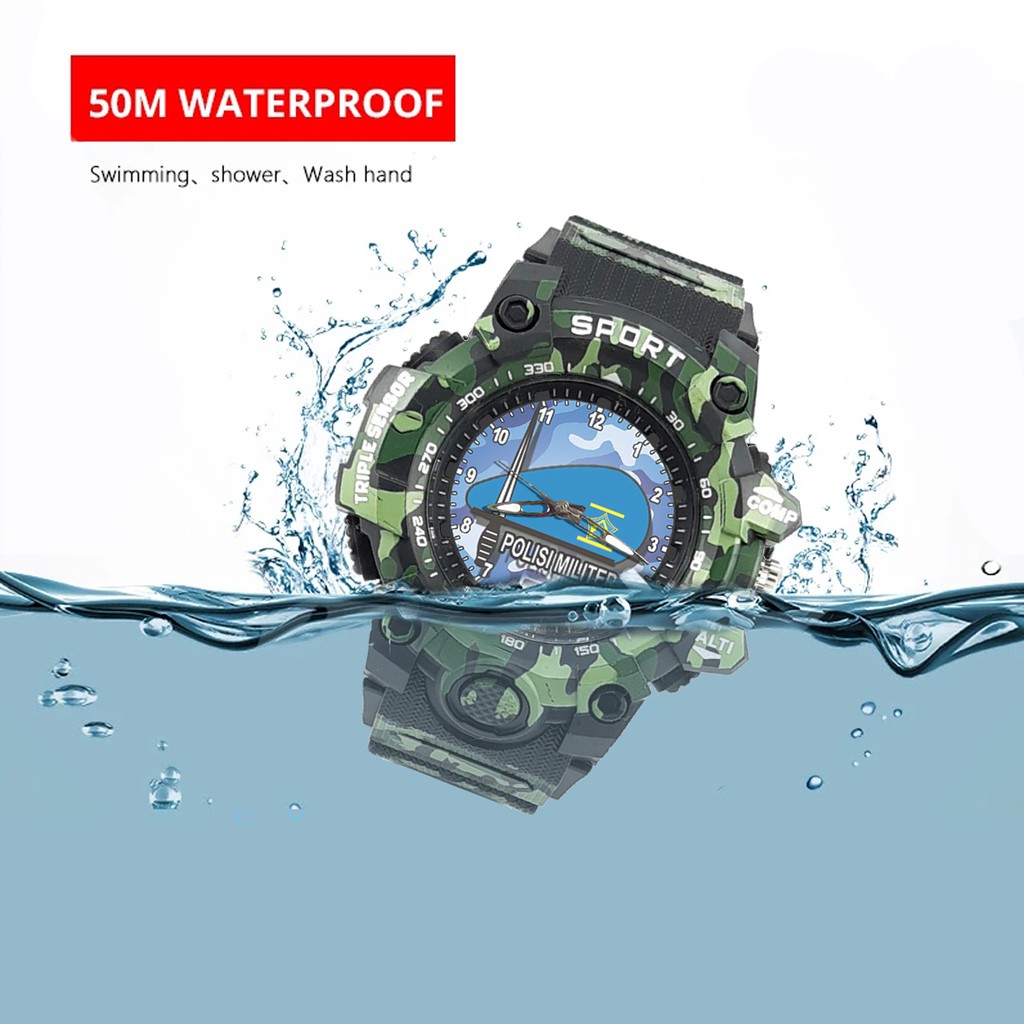 {Istimewa} Jam Tangan POLISI MILITER INDONESIA -Hitam Army Water Resistant