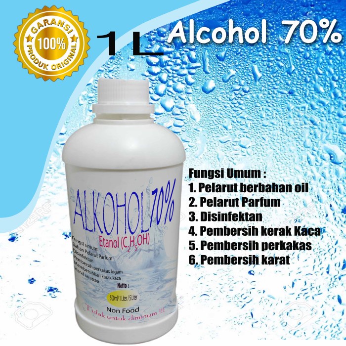 Alkohol Teknis 70% Untuk Hand sanitizer 1 Liter baru By Oke Sabuny sudah ada izin edar resmi by Oke sabun suplayer