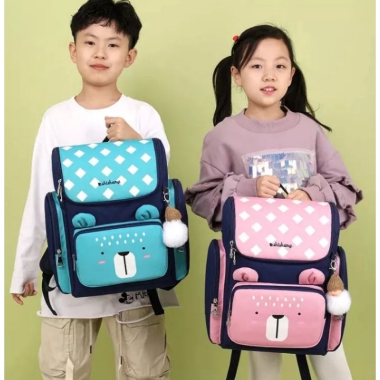 Tas Ransel sekolah Tas Sekolah anakLaki-laki Perempuan Tas Sekolah Anak tanpa gantungan pompom